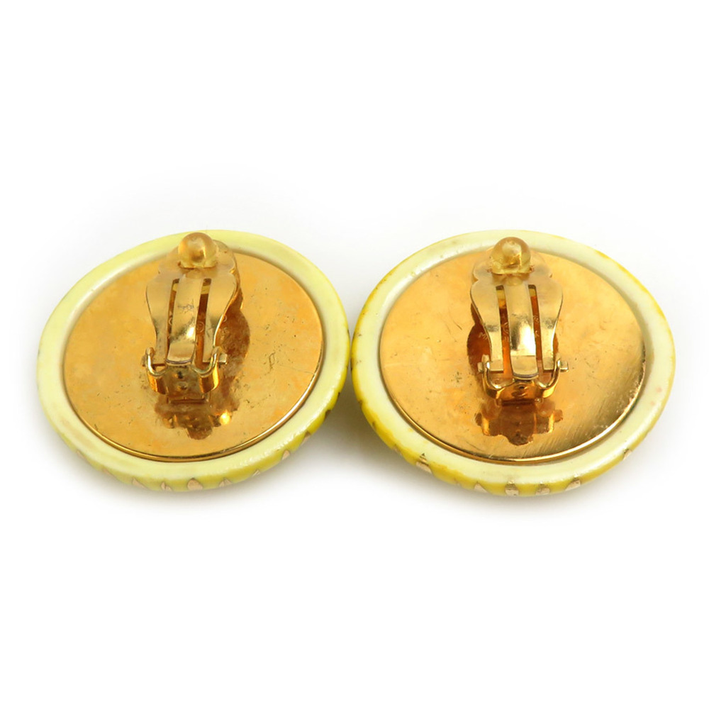 CHANEL Yellow Logo Earrings - Picture 5 of 8